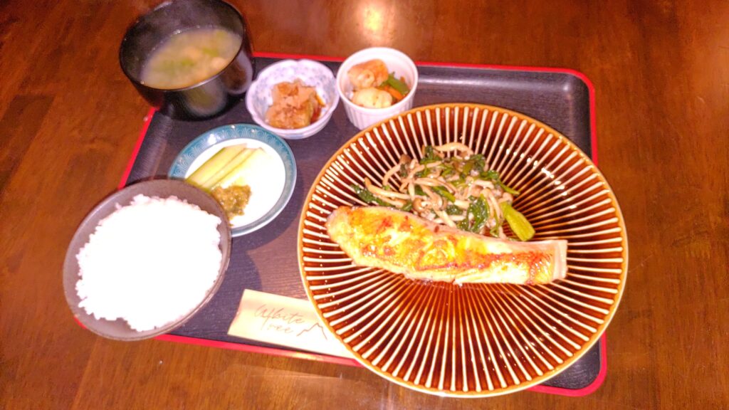 Japanese meal in White Tree Lodge